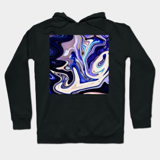 Abstract marble painting Art blue Hoodie